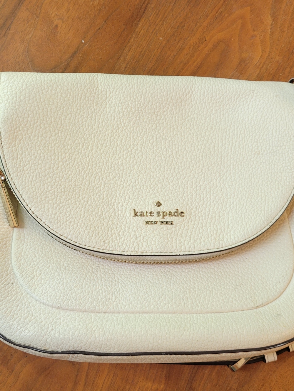 kate spade Pebbled Leather White Crossbody Bag